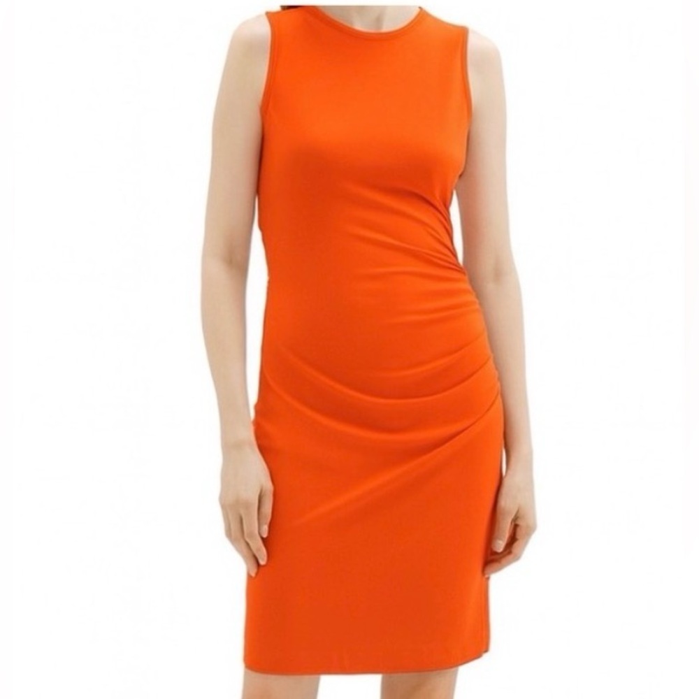 Theory Orange Sleeveless Sheath Dress